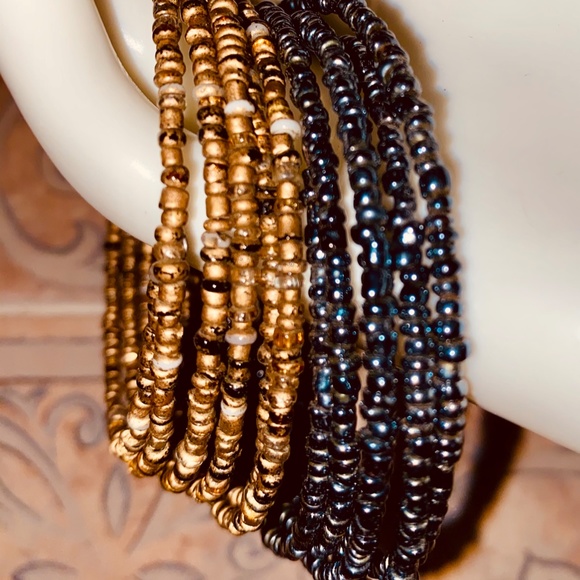 TWO PIECE BRACELET SET -- INDIAN BEADS - Picture 4 of 4